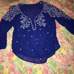 American Eagle 3/4 sleeve see through blouse